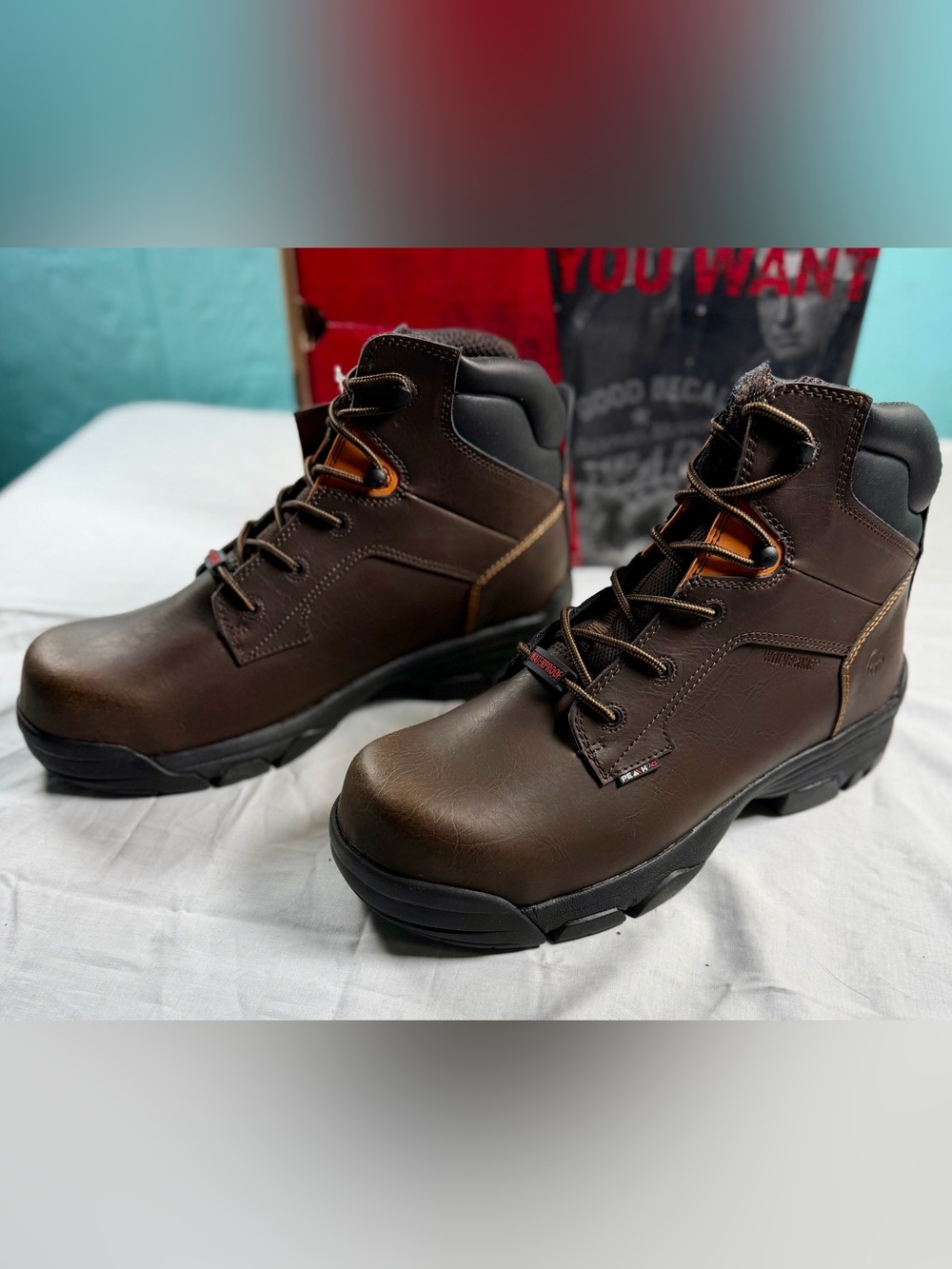 Wolverine Brown + Black Work Safety Boots